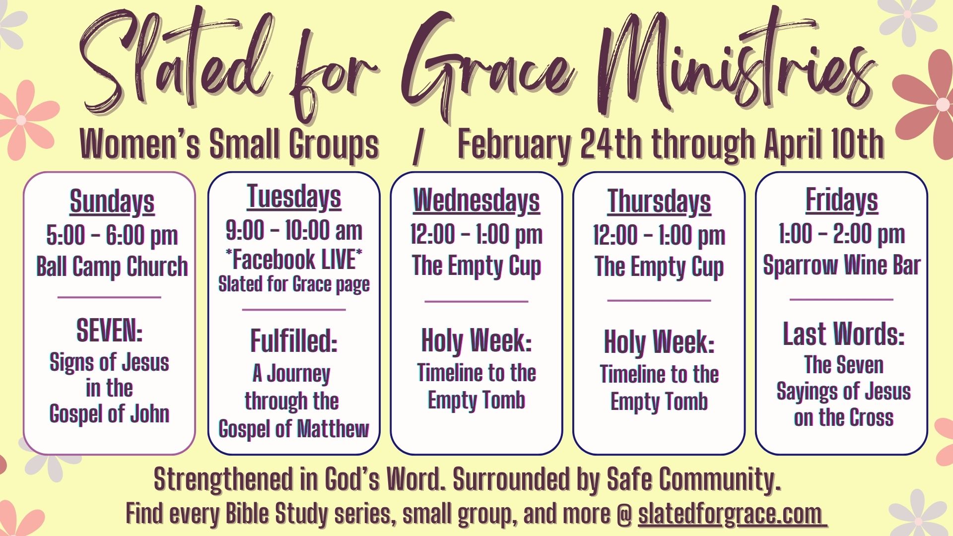 In-Person Groups begin January 11th!