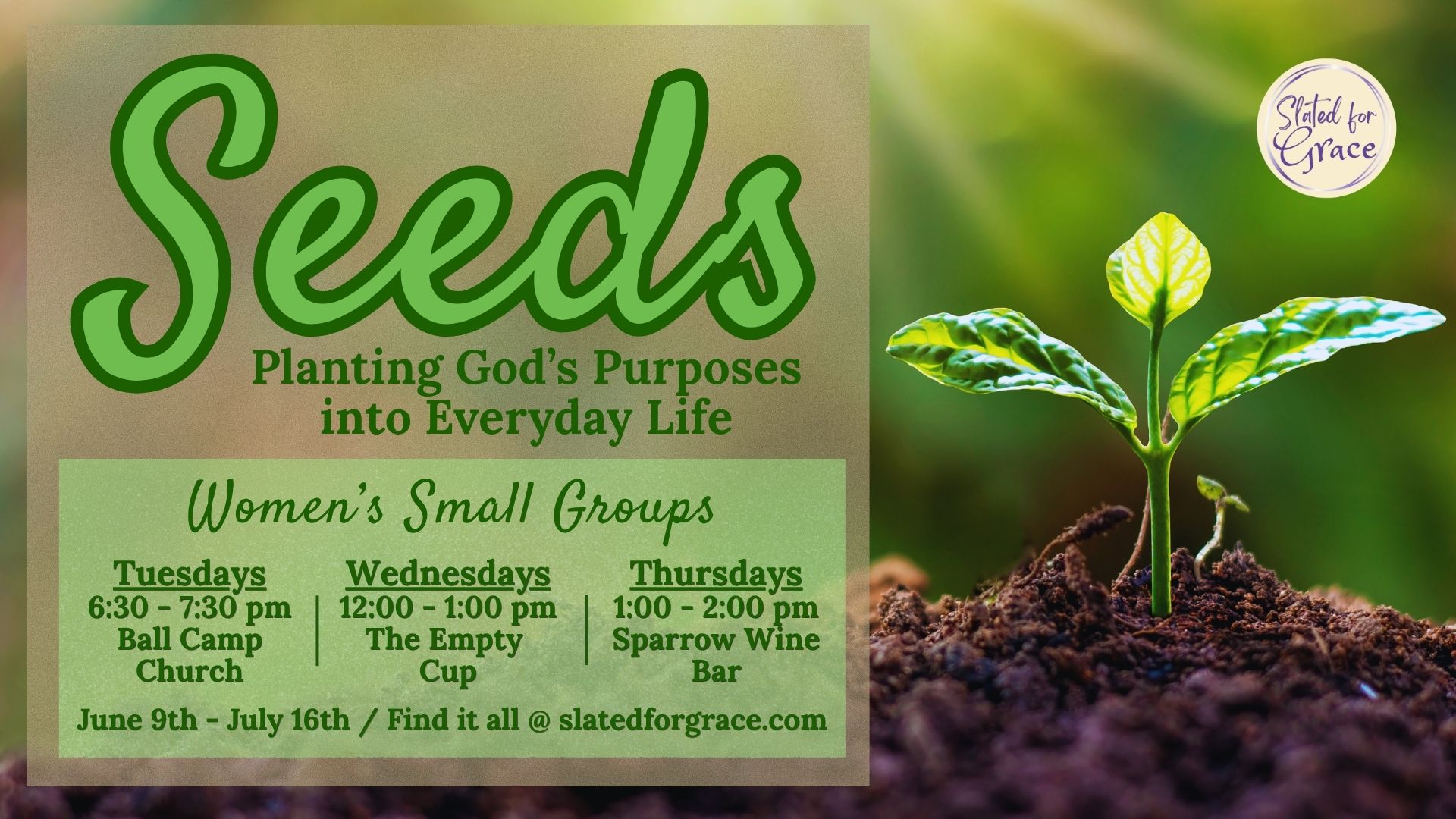 In-Person Groups begin January 11th!